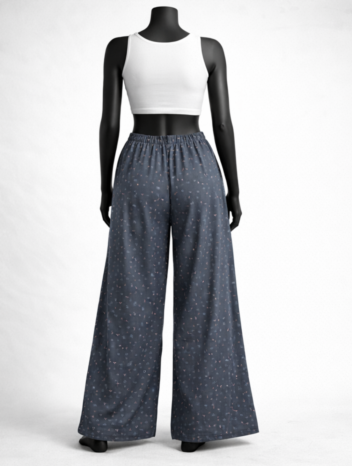 Printed Grey Palazzo Pants, Costumepeti