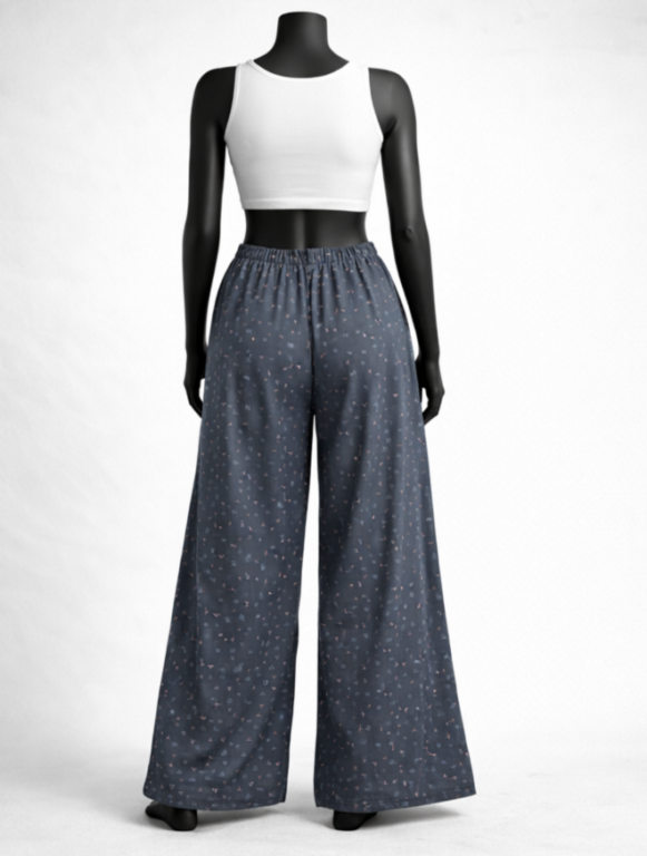 Printed Grey Palazzo Pants, Costumepeti