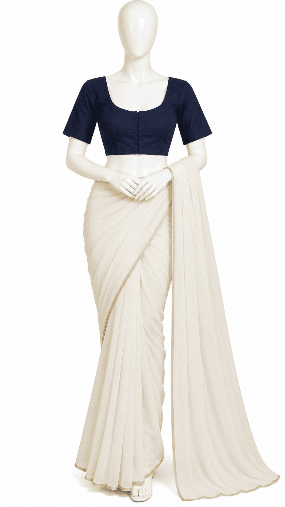 Navy Blue Solid Blouse