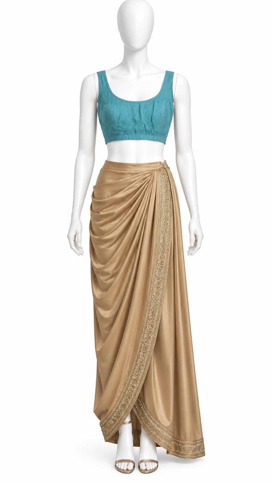 Teal Sleeveless Blouse