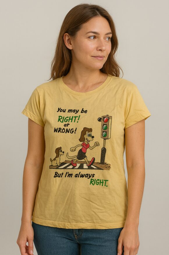 Yellow Printed Cotton T-Shirt for Women