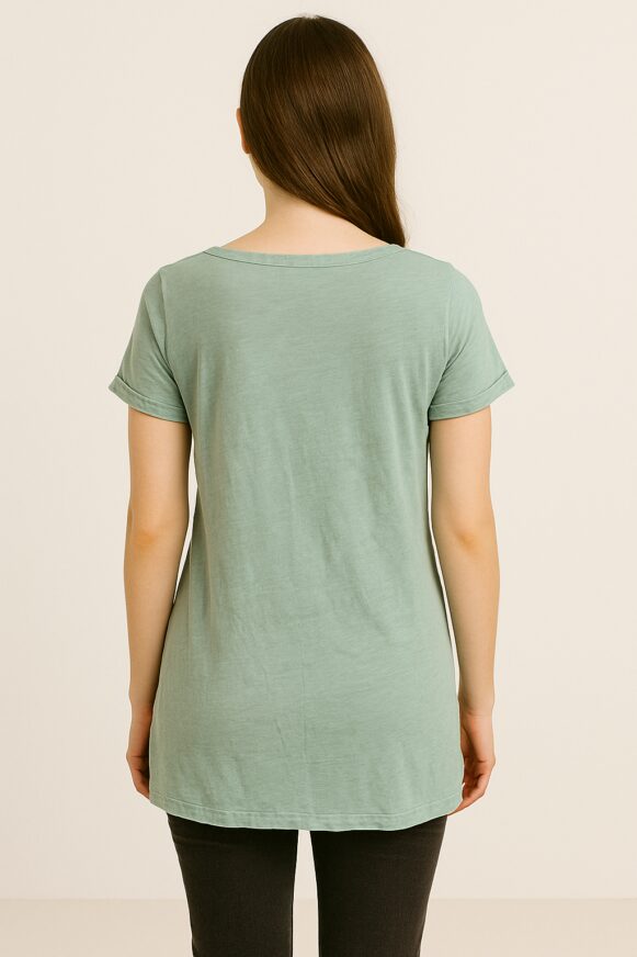 Women’s Green Crochet Panel Cotton Top - Image 4