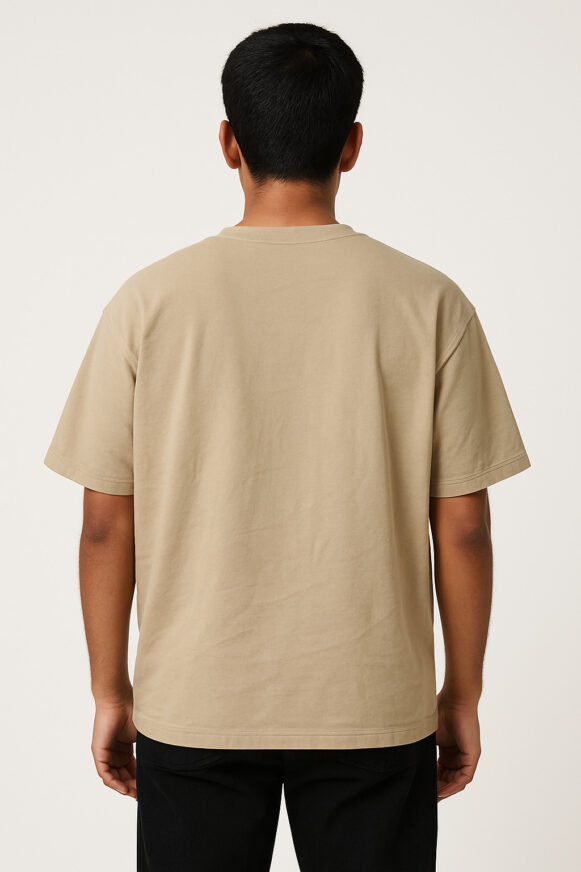 Beige Oversized Cotton T-Shirt - Image 4