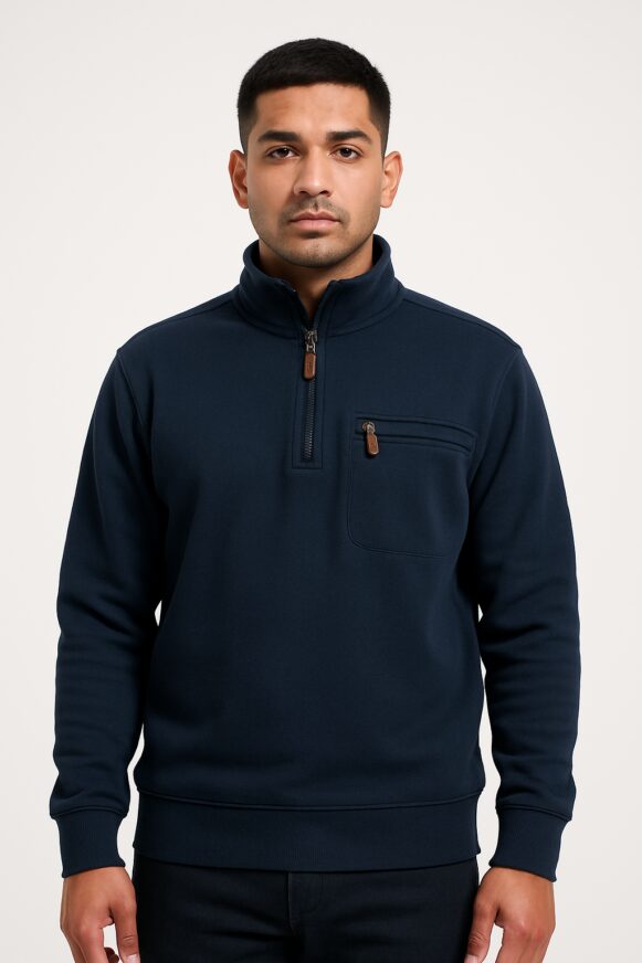 Navy Half-Zip Sweatshirt