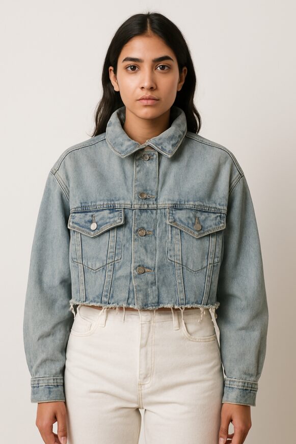 Raw-Hem Denim Jacket