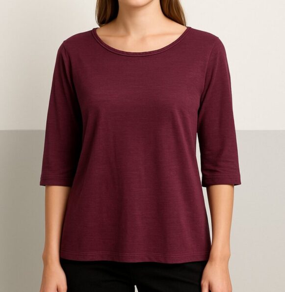 Maroon Half Sleeve Women’s Top