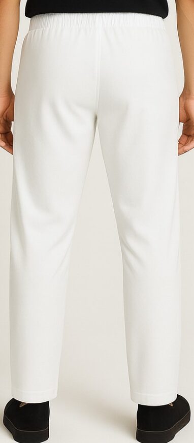 White jogger pants with drawstring waist - Image 3