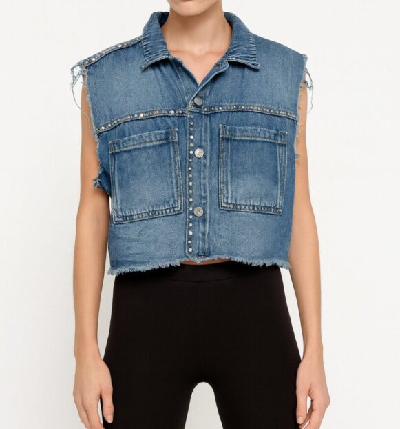 Cropped Denim Vest_costumepeti