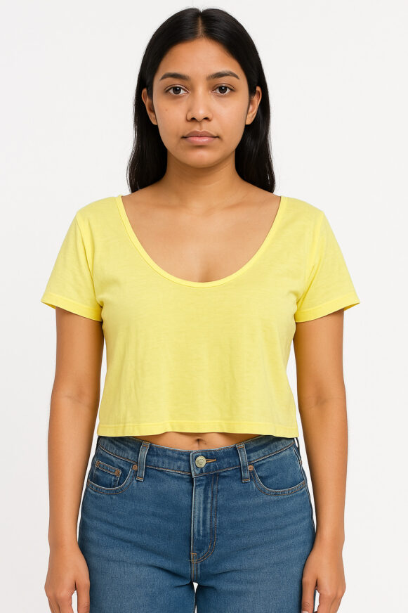 Women’s Yellow Cotton Crop Top