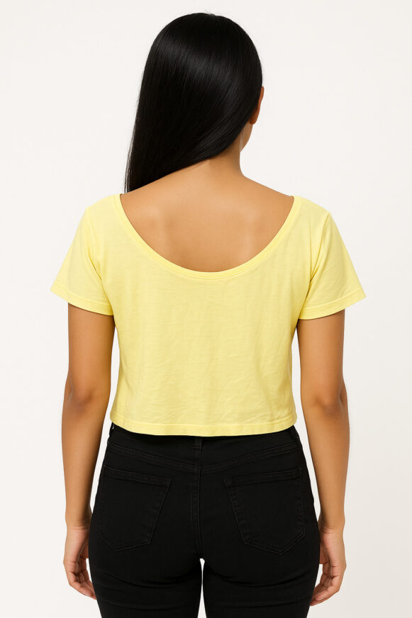 Women’s Yellow Cotton Crop Top - Image 4
