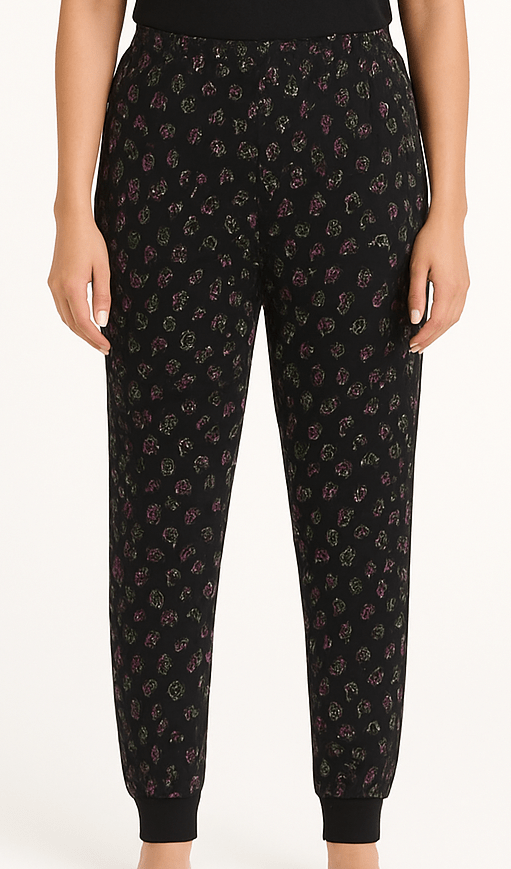 Black Printed Jogger Set