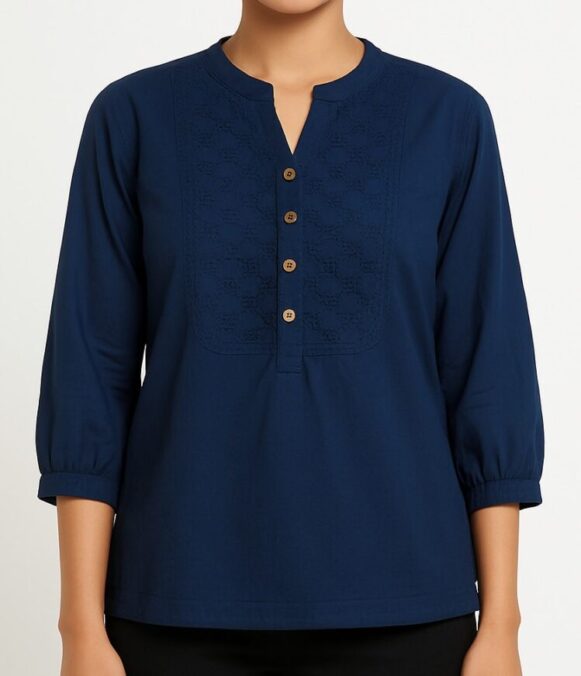 Navy Blue Kurti Top - Image 3