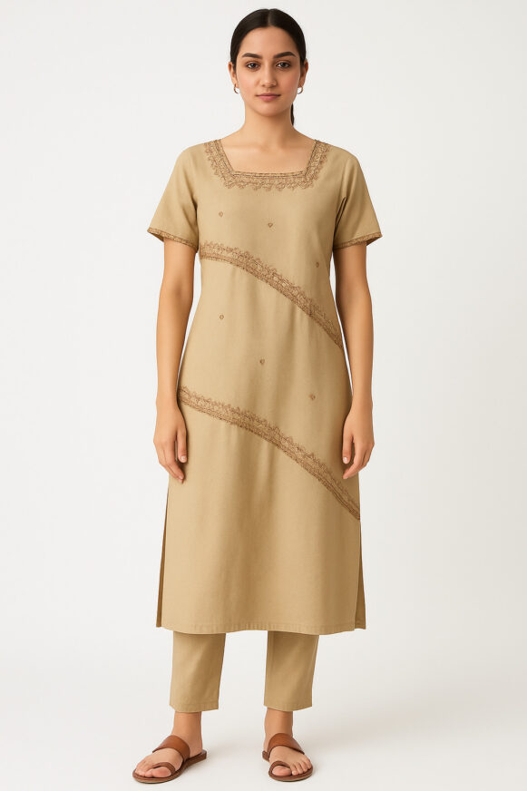 Embroidered Cotton Kurta