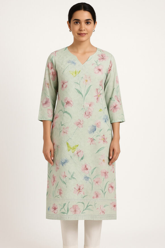 Pista Floral Kurta