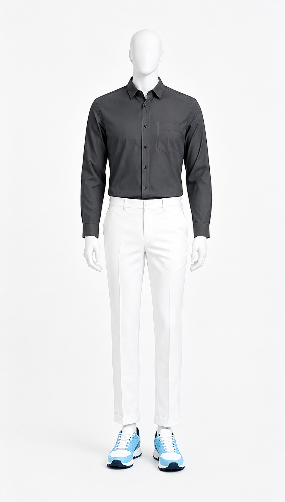 Charcoal Solid Cotton Shirt