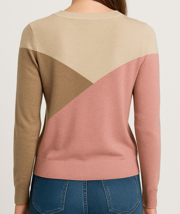 Women’s Colorblock Crew Neck Sweater - Image 3