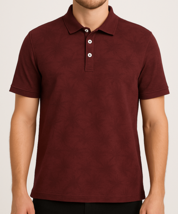 Maroon Cotton Polo T-Shirt for Men