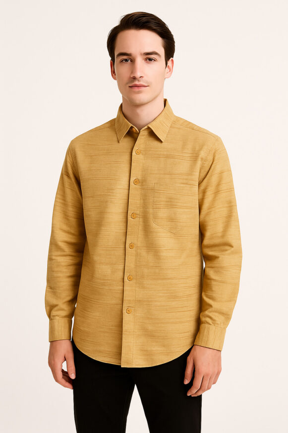 Golden Ochre Textured Shirt