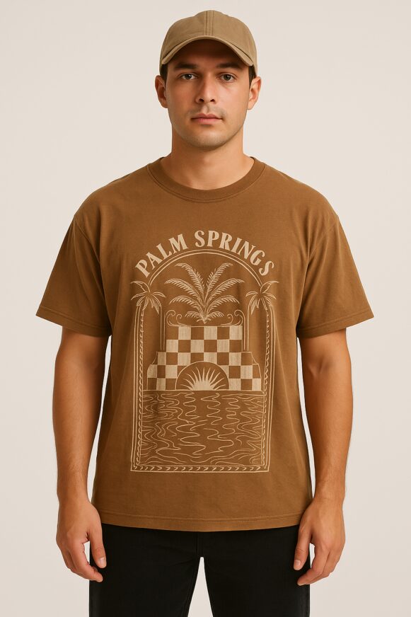 Palm Springs Brown Graphic T-Shirt