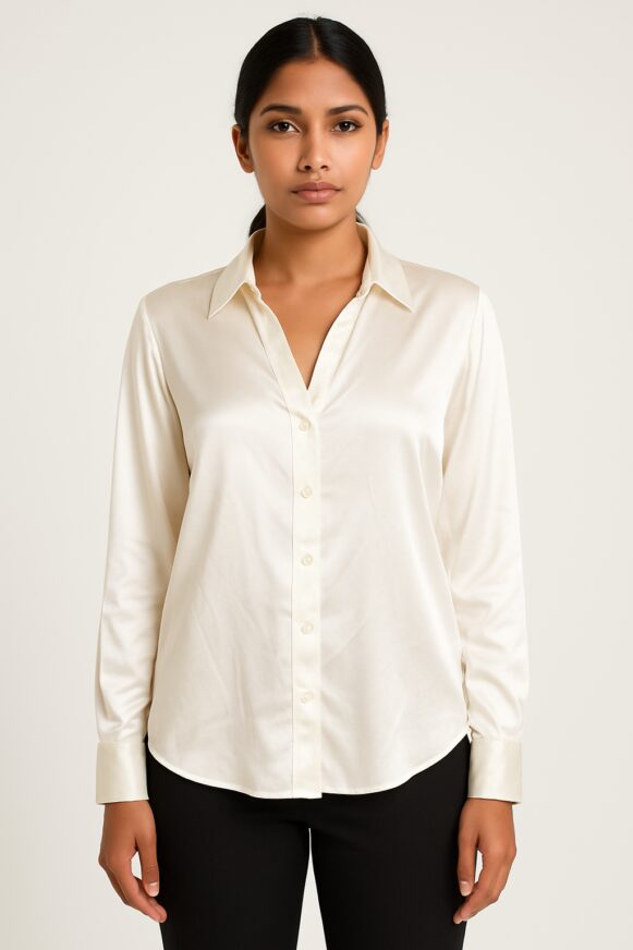 Cream Satin Shirt