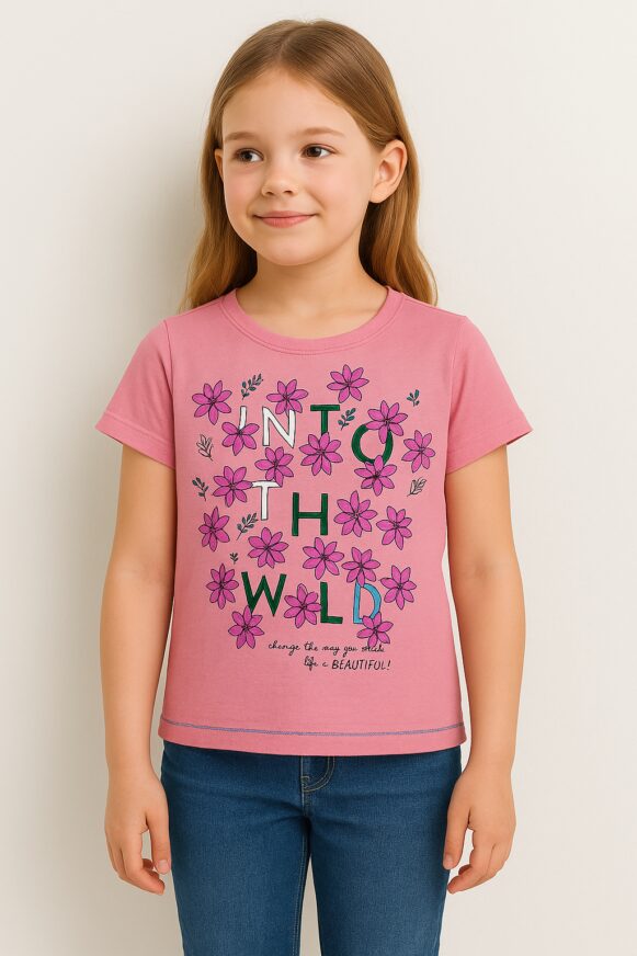 Girls Pink Graphic T-Shirt