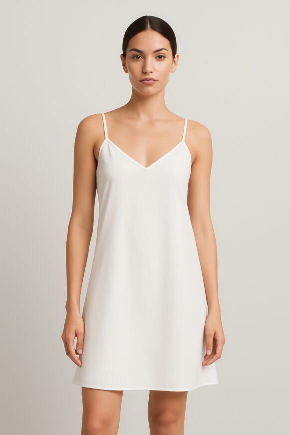 White Spaghetti Strap Slip Dress