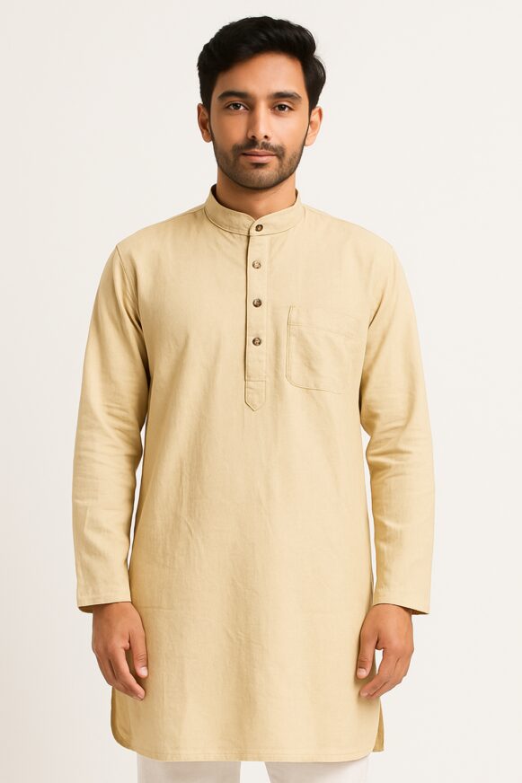 Beige Cotton Kurta