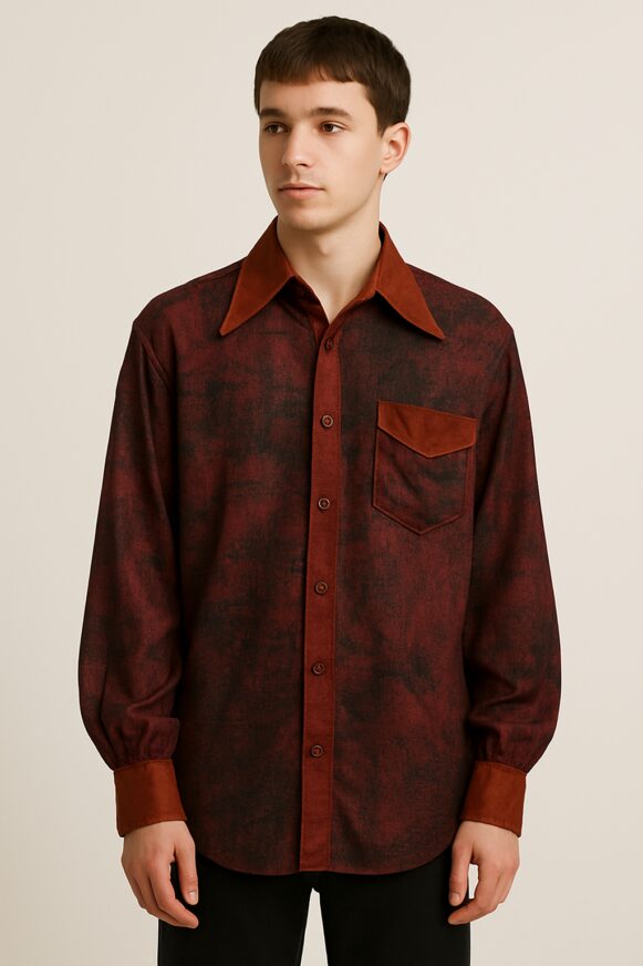 Maroon Textured Shirt