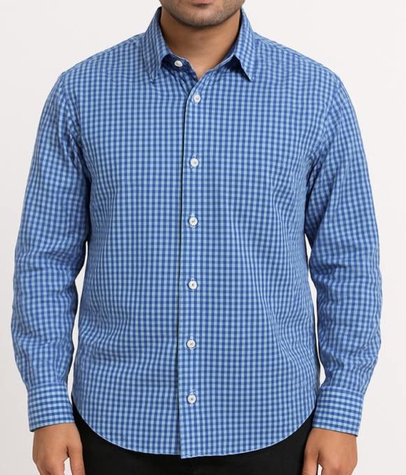 Blue Gingham Check Shirt