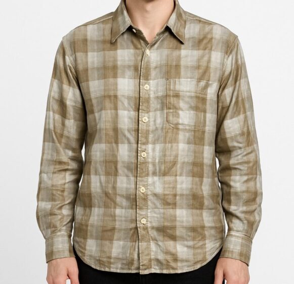 Olive Beige Check Shirt