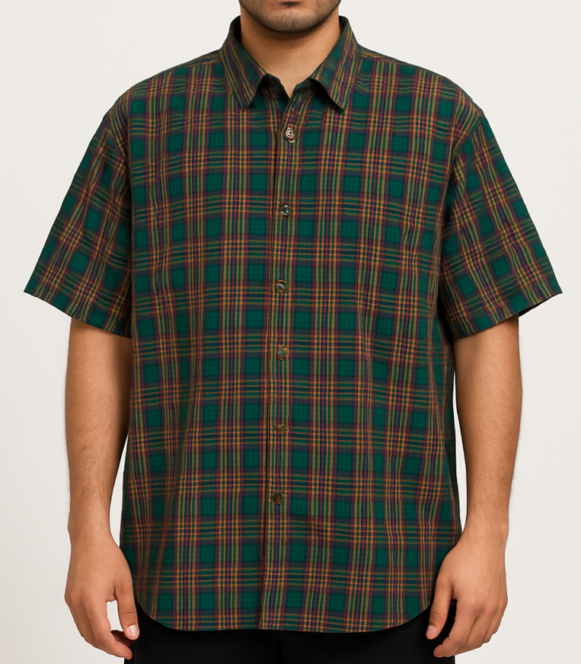 Men’s green checked shirt