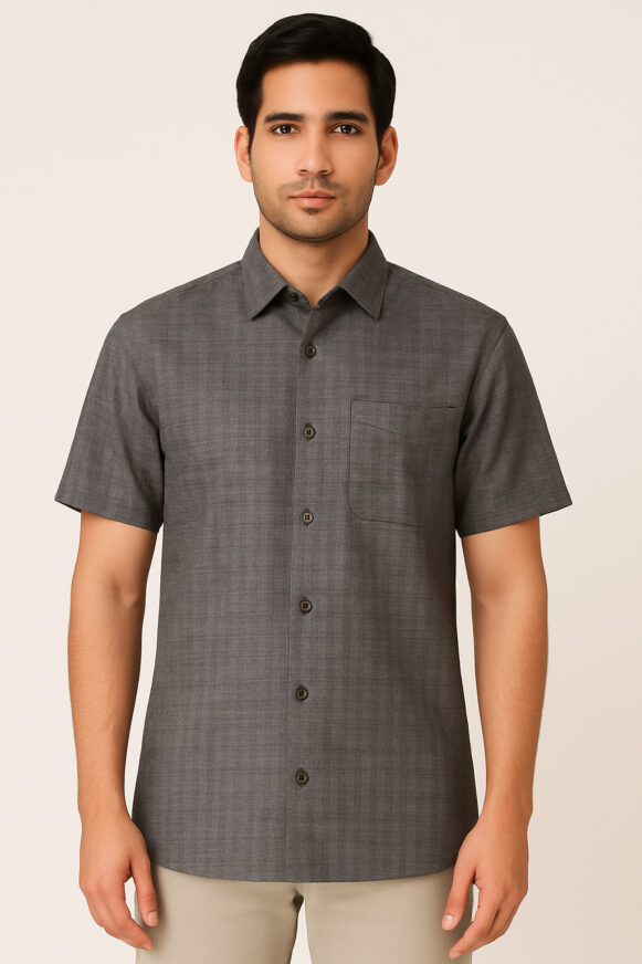 Charcoal Grey Check Shirt
