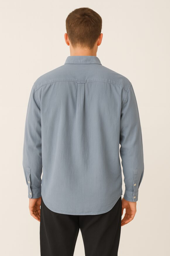 Light Blue Full-Sleeve Casual Shirt - Image 3