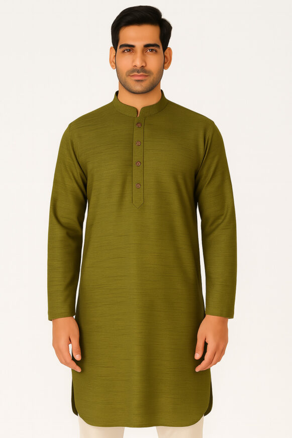 Mandarin Olive Kurta