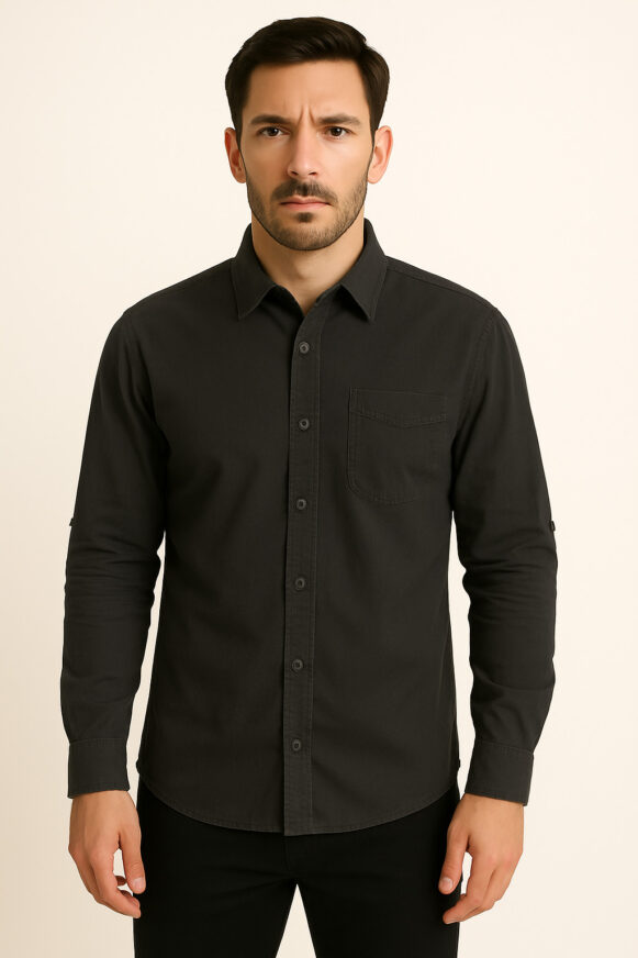 Charcoal Black Cotton Shirt