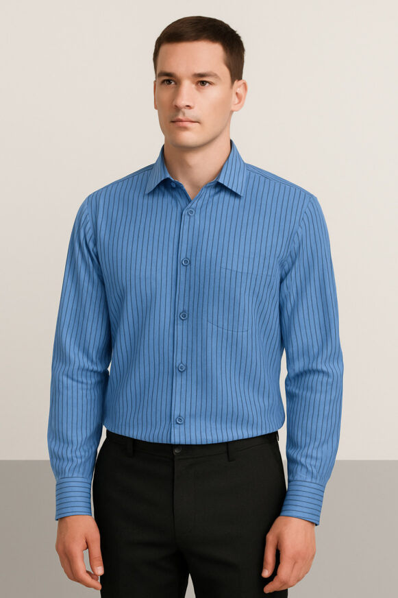 Blue Striped Formal Shirt