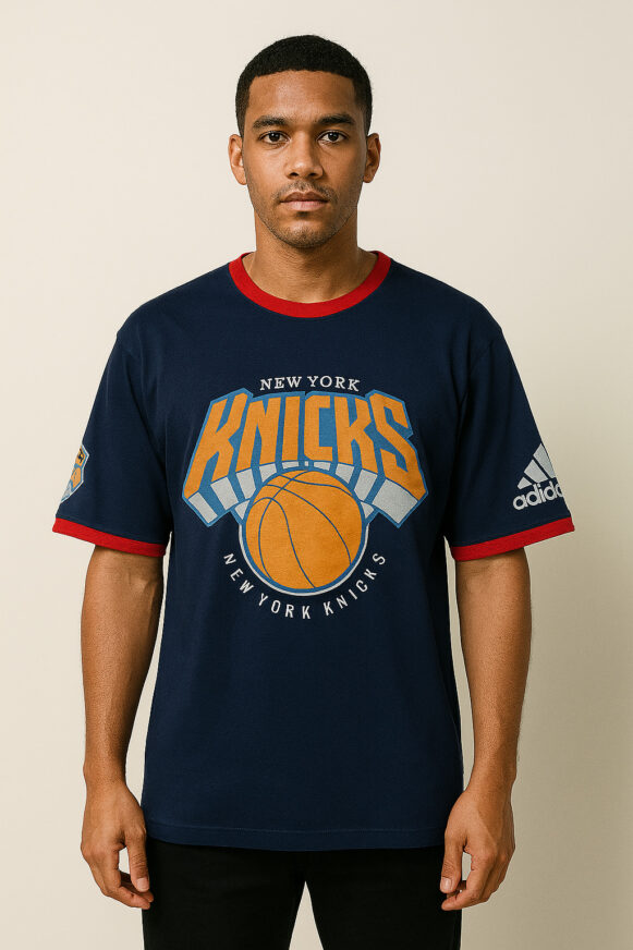 Knicks Navy Adidas T-Shirt
