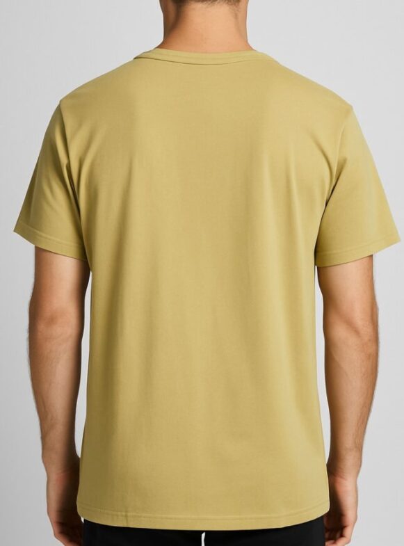 Graphic Mustard Beige T-Shirt - Image 3