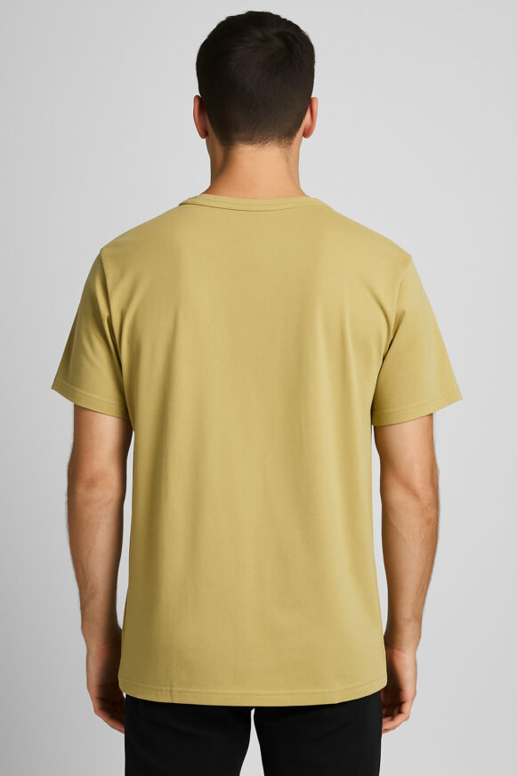 Graphic Mustard Beige T-Shirt - Image 4