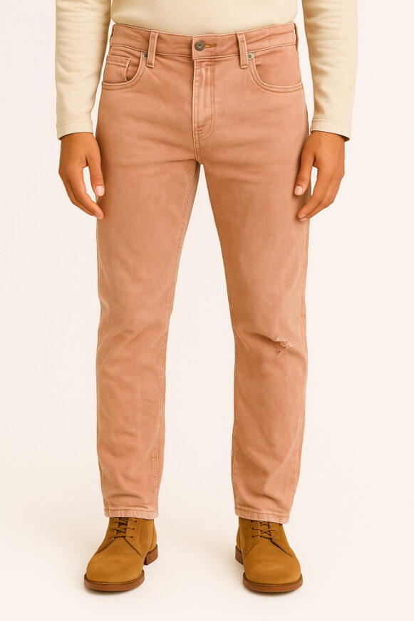 Peach Slim Fit Stretch Jeans