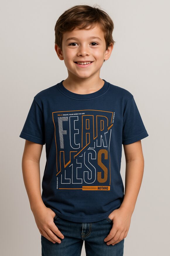 Navy Blue "Fearless" Boys T-Shirt