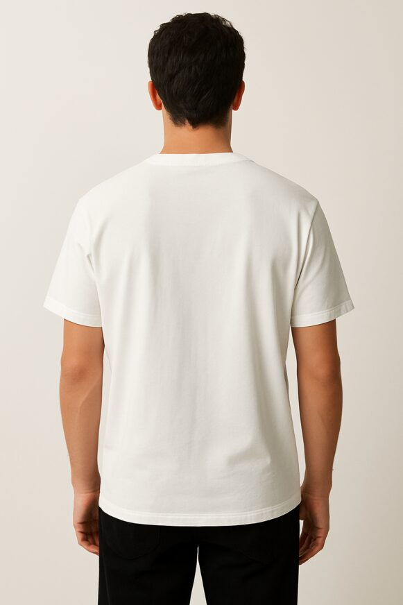 White Round Neck T-Shirt - Image 4