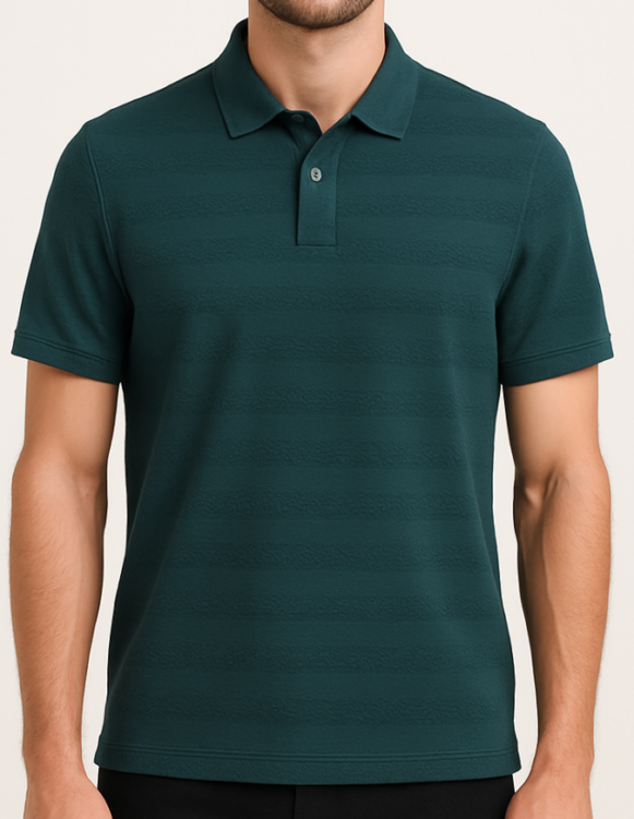 Textured Green Polo T-Shirt