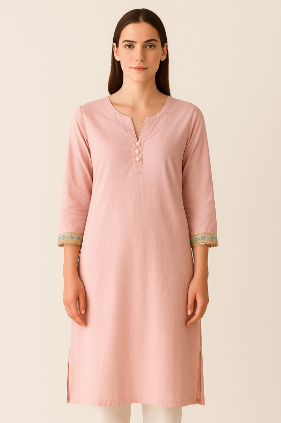 Pink Straight Kurta