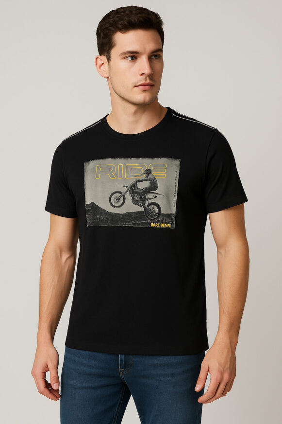 Men'S Black RIDE Graphic T-Shirt