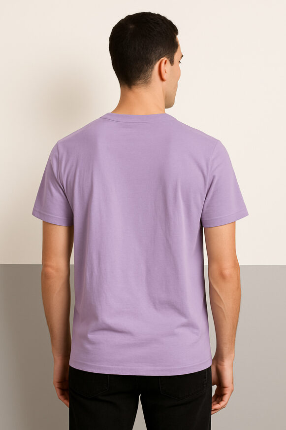 Lilac Cotton Crew-Neck T-Shirt - Image 4