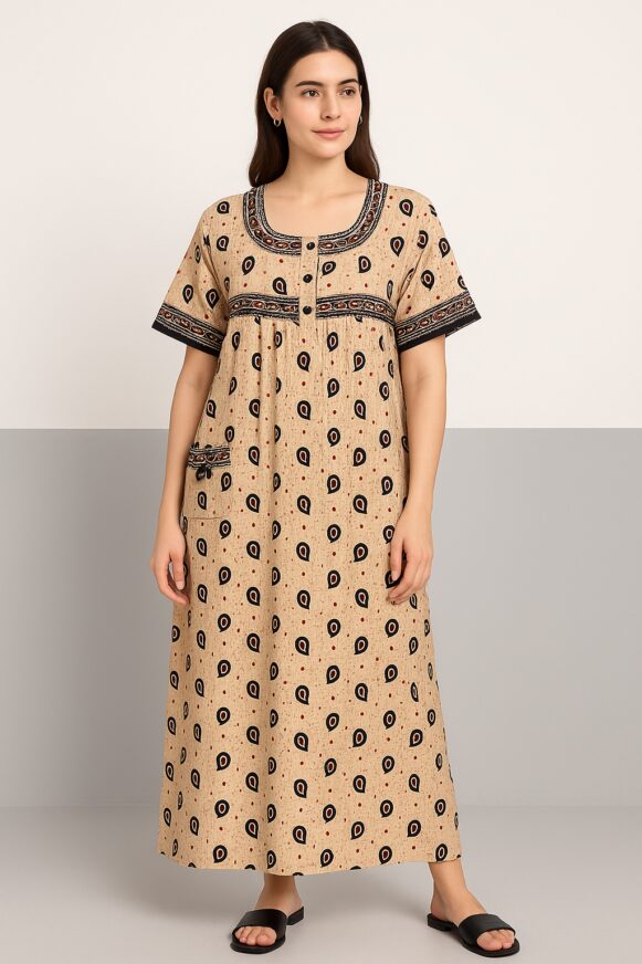 Beige cotton kaftan