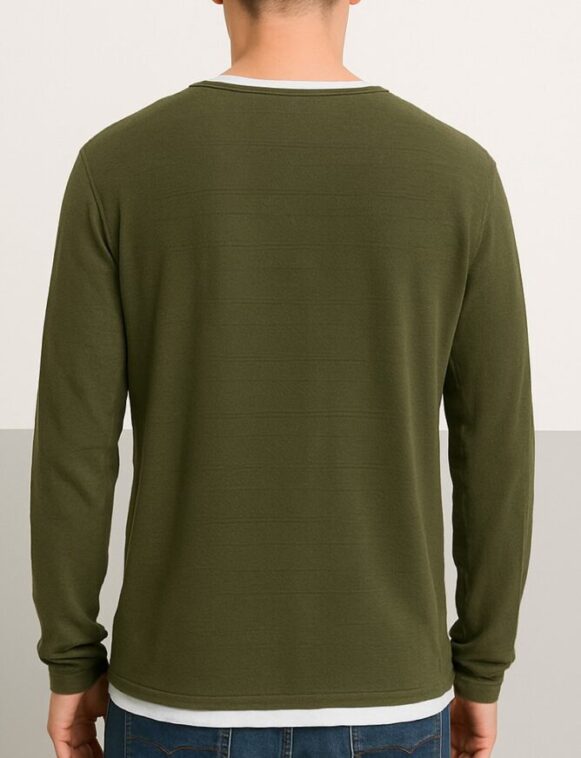 Olive Full Sleeve Men’s T-shirt - Image 3