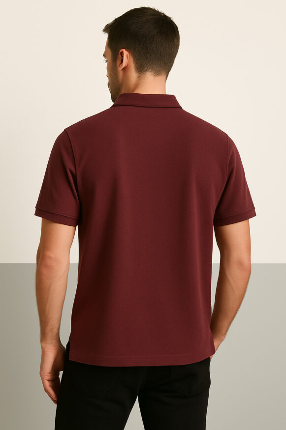 Maroon Polo T-Shirt for Men - Image 4