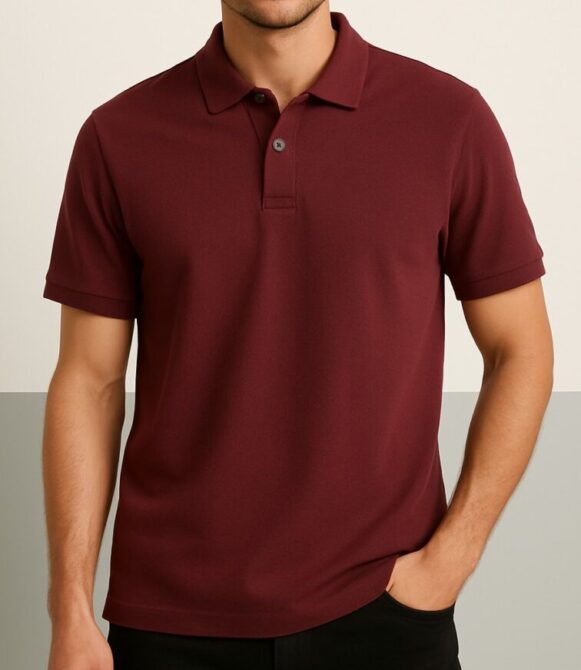Maroon Polo T-Shirt for Men - Image 3